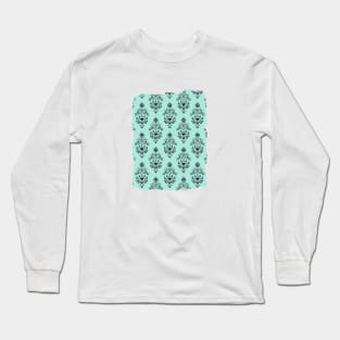 Haunted Mansion Wallpaper Turquoise Long Sleeve T-Shirt